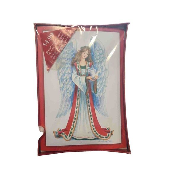 Vintage DEADSTOCK Christmas Cards Unopened Angel - Picture 1 of 2
